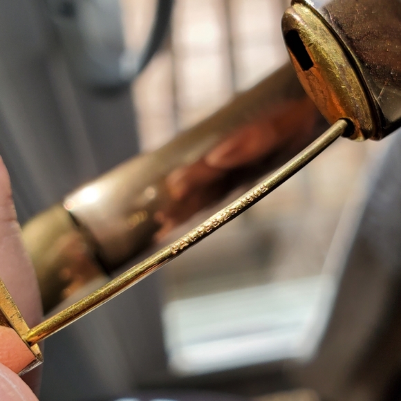 Antique gold filled lion head bangle bracelet - Picture 5 of 7